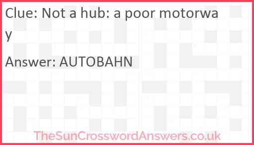 Not a hub: a poor motorway Answer
