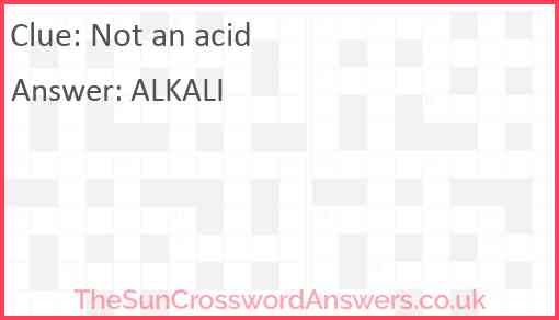Not an acid Answer