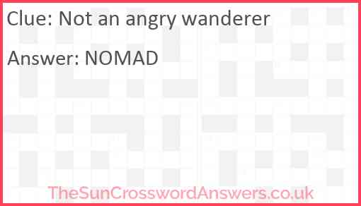 Not an angry wanderer Answer