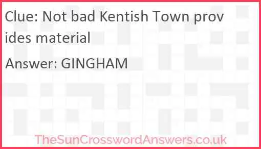 Not bad Kentish Town provides material Answer