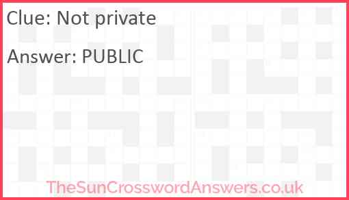 Not private Answer