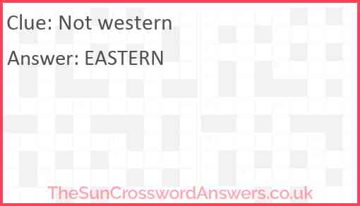 Not western Answer