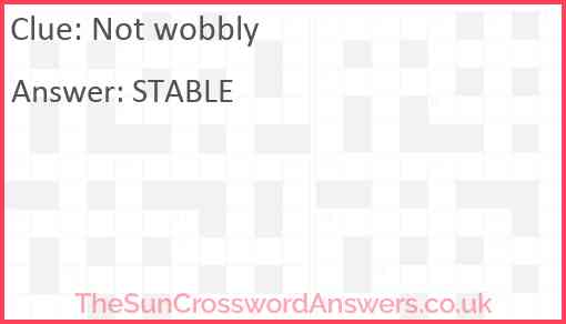 Not wobbly Answer