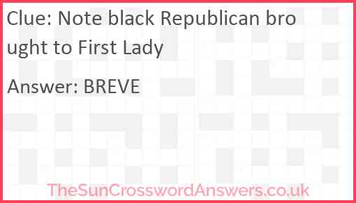 Note black Republican brought to First Lady Answer