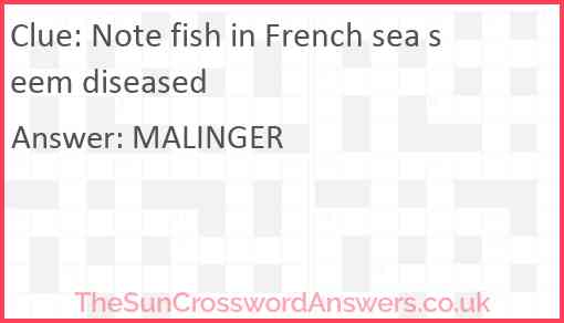 Note fish in French sea seem diseased Answer