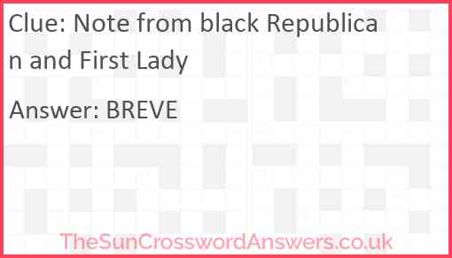 Note from black Republican and First Lady Answer