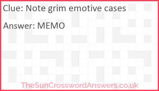 Note grim emotive cases Answer