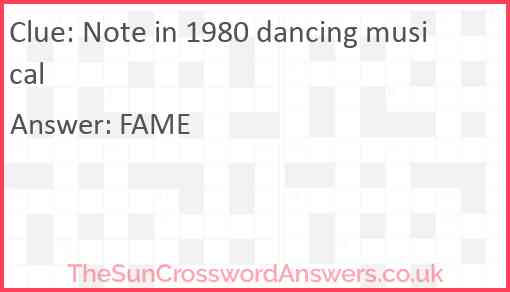 Note in 1980 dancing musical Answer