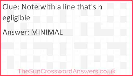 Note with a line that's negligible Answer