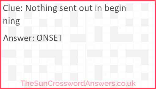 Nothing sent out in beginning Answer