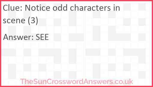 Notice odd characters in scene (3) Answer