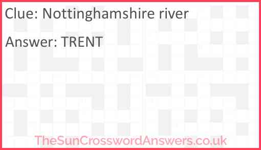 Nottinghamshire river Answer