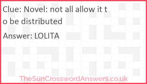 Novel: not all allow it to be distributed Answer