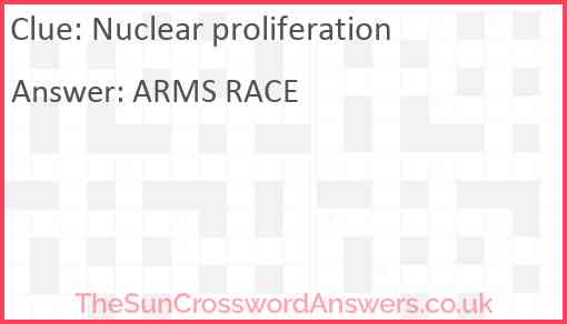 Nuclear proliferation Answer