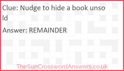 Nudge to hide a book unsold Answer