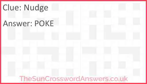 Nudge crossword clue TheSunCrosswordAnswers co uk