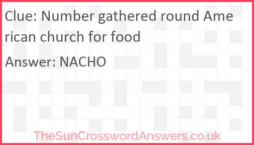 Number gathered round American church for food Answer