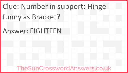 Number in support: Hinge funny as Bracket? Answer