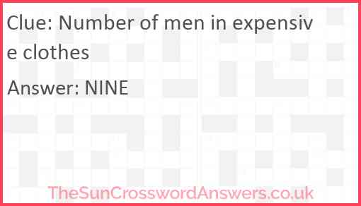 Number of men in expensive clothes Answer