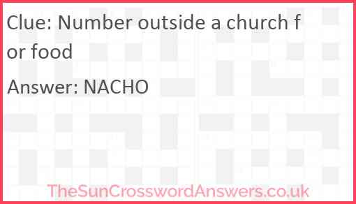 Number outside a church for food Answer