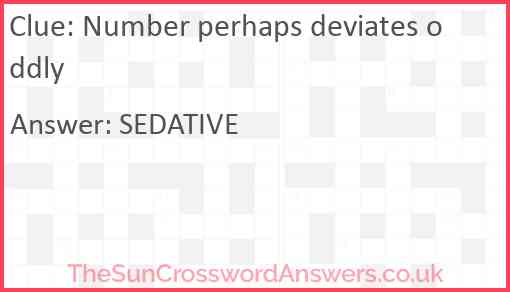 Number perhaps deviates oddly Answer