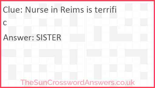 Nurse in Reims is terrific Answer