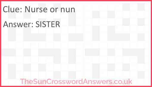 Nurse or nun Answer