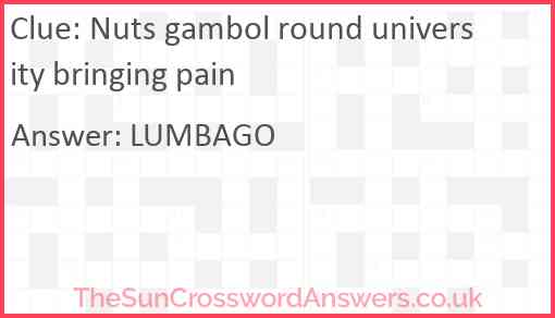 Nuts gambol round university bringing pain Answer