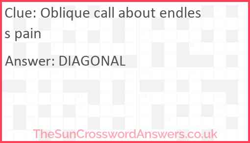 Oblique call about endless pain Answer