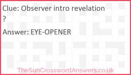 Observer intro revelation? Answer
