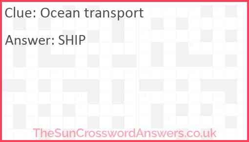 Ocean transport Answer