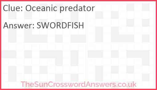 Oceanic predator Answer