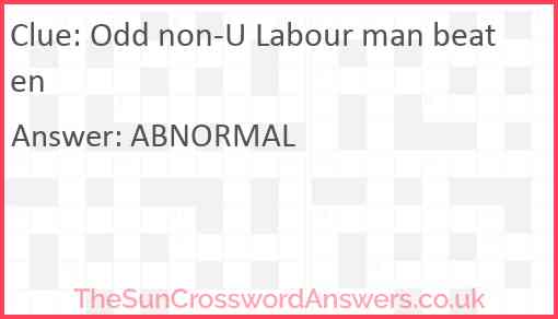 Odd non-U Labour man beaten Answer