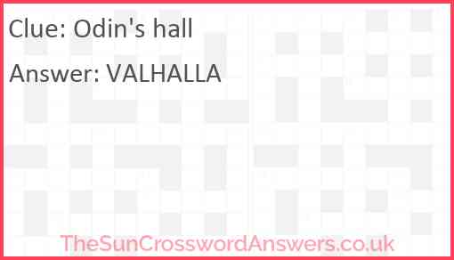 Odin's hall Answer