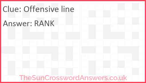 Offensive line Answer