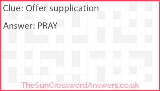 Offer supplication Answer
