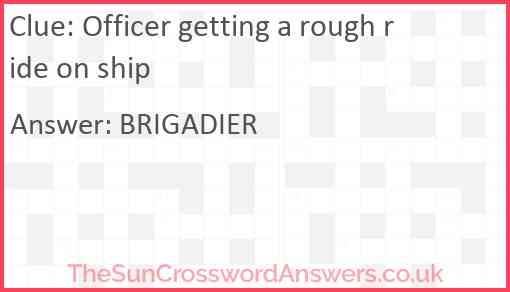 Officer getting a rough ride on ship Answer