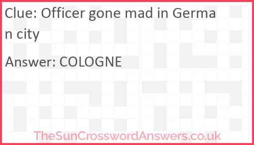 Officer gone mad in German city Answer
