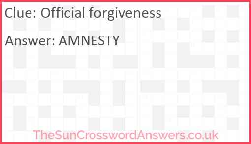 Official forgiveness Answer