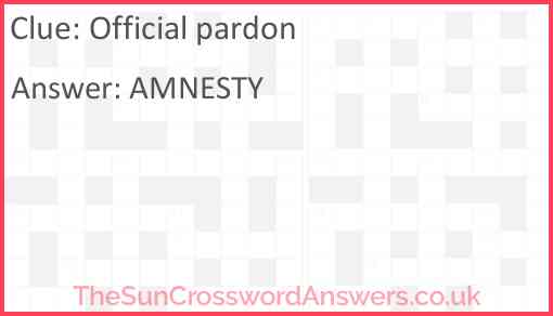 Official pardon Answer