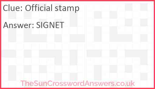 Official stamp Answer