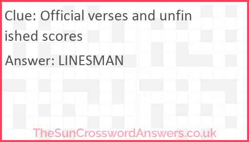 Official verses and unfinished scores Answer