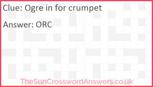 Ogre in for crumpet Answer