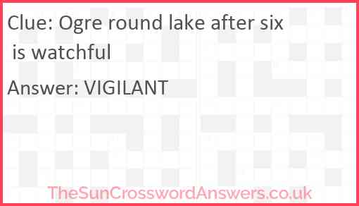 Ogre round lake after six is watchful Answer