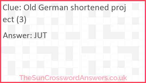 Old German shortened project (3) Answer