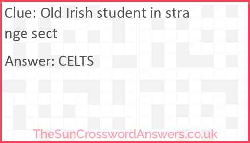 Old Irish student in strange sect Answer