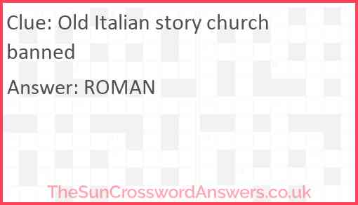 Old Italian story church banned Answer