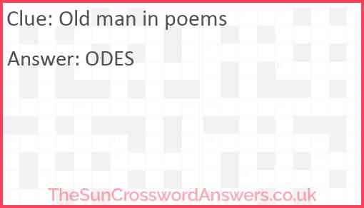 Old man in poems Answer