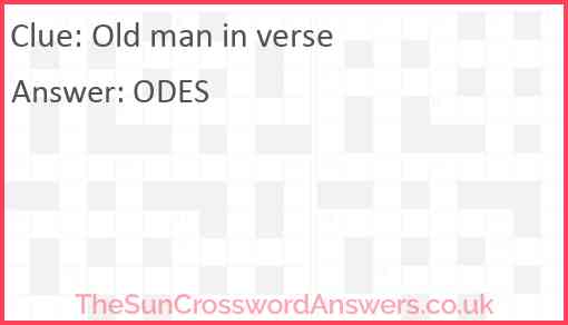 Old man in verse Answer