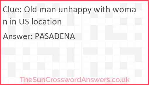 Old man unhappy with woman in US location Answer